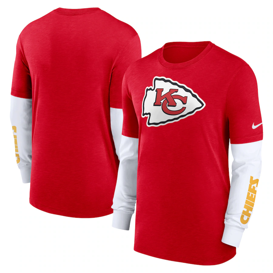 2023 Men NFL Kansas City Chiefs Nike Long Tshirt->nfl t-shirts->Sports Accessory